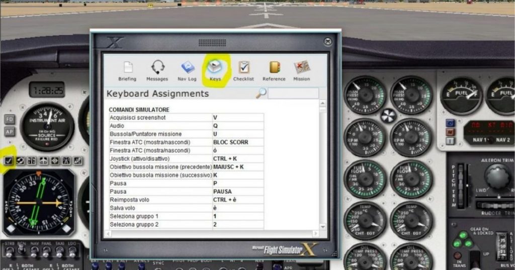 Come visualizzare i tasti di scelta rapida in Flight Simulator